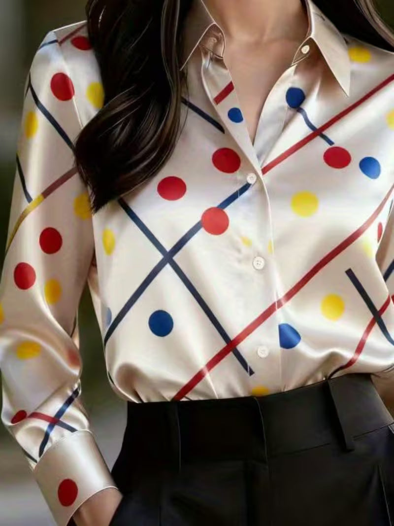 A Stylish Solid Color Satin Shirt Events – Year-Round