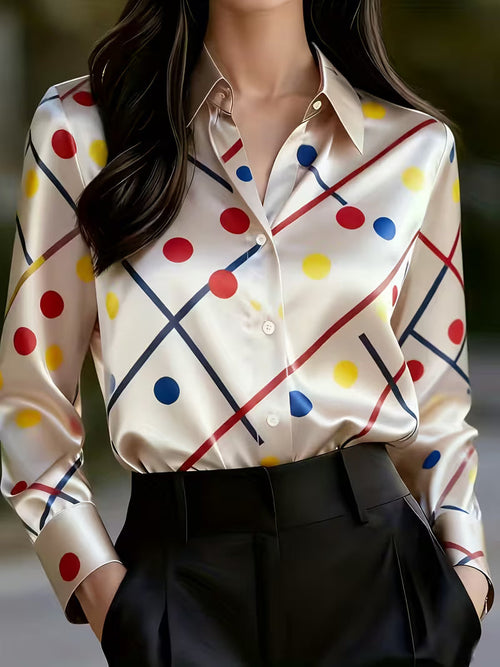 A Stylish Solid Color Satin Shirt Events – Year-Round