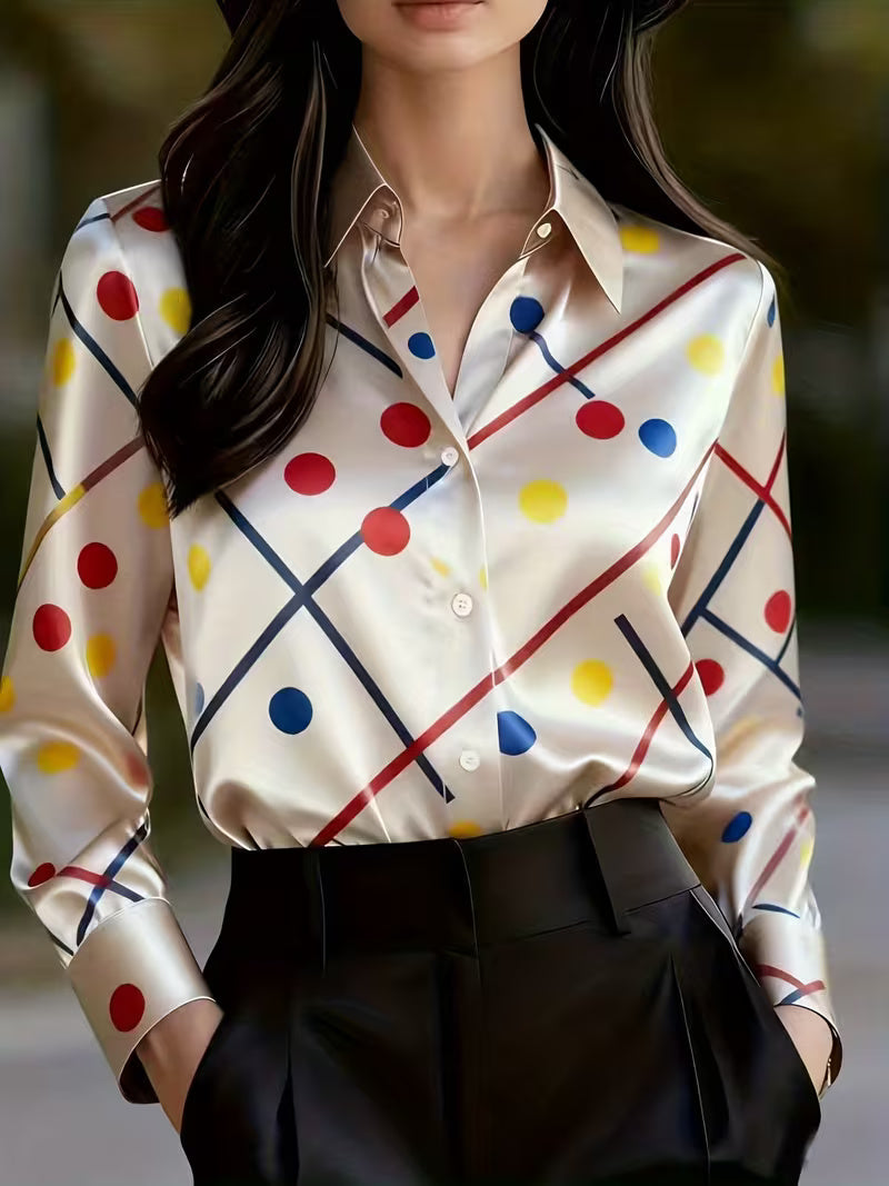 A Stylish Solid Color Satin Shirt Events – Year-Round